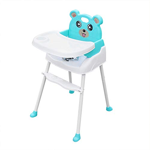 Baby-Hochstuhl Tisch und Stühle für Baby Essen Haus tragbar Kindersitz Multifunktionaler verstellbarer Vier-in-One (Grün)