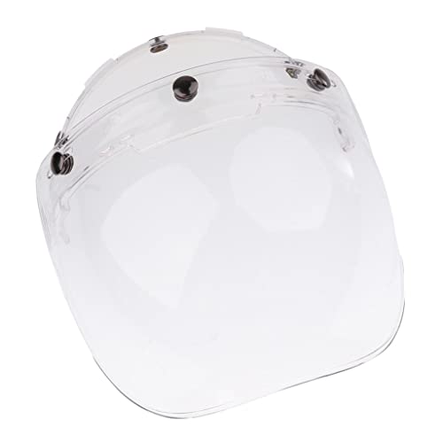 Almencla Universal Bubble 3 Snap Motorradhelm Visier Up Face Lens Plain - 3