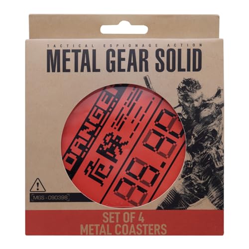 Metal Gear Solid Set mit 4 Untersetzern aus Metall, limitierte Auflage