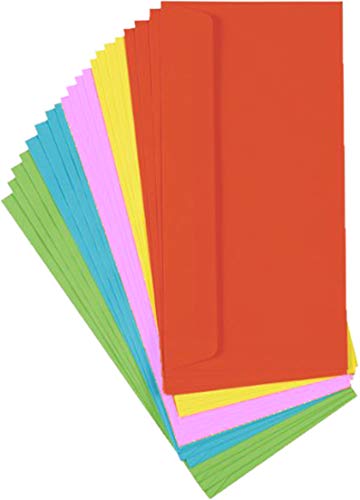 500 farbige Briefumschläge Din lang Kuvert (DIN lang | 500 (25x 20Stk), Mehrfarbig)