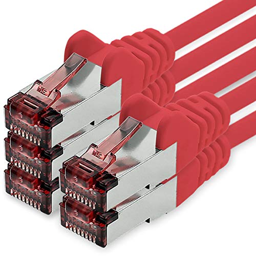Cat6 Netzwerkkabel 5 X 10m rot Ethernetkabel Lankabel Cat6 Lan Netzwerk Kabel Sftp Pimf Patchkabel 1000 Mbit s
