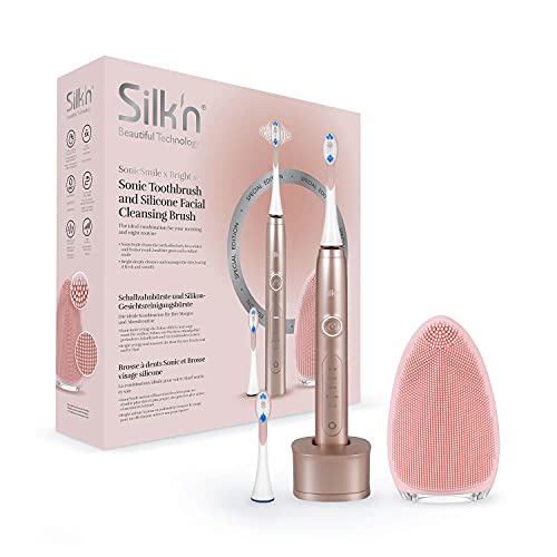 Silk'n SonicSmile Elektrische Zahnbürste & Bright Gesichtsbürste Set, SSFB2PEUP001, Weiss