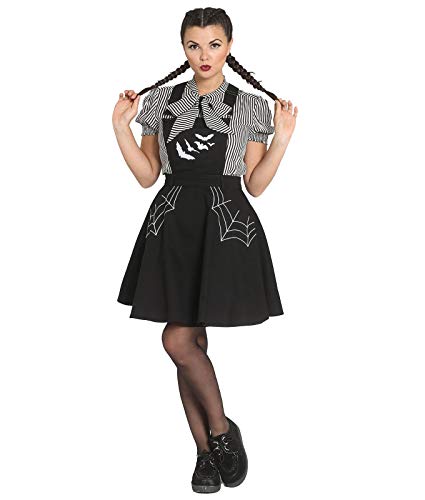 Hell Bunny Miss Muffet Pinafore Dress Frauen Kurzes Kleid schwarz XL