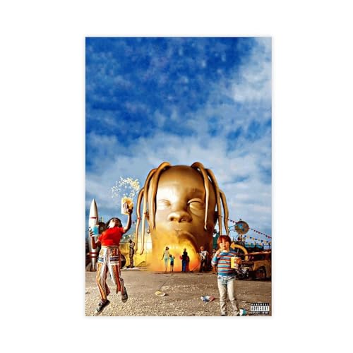 Travis ASTROWORLD Album Cover Scott Musik Poster Leinwand Poster Schlafzimmer Dekor Sport Landschaft Büro Zimmer Dekor Geschenk Unrahmen-Stil 50 x 75 cm