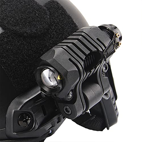 AQzxdc Taktisches Taschenlampen-Set, Verstellbares Helmvisier, mit Airsoft-Helm und Helmüberzug, für Paintball BBS Gun Shooting Game Halloween Cosplay Party,Flashlight b