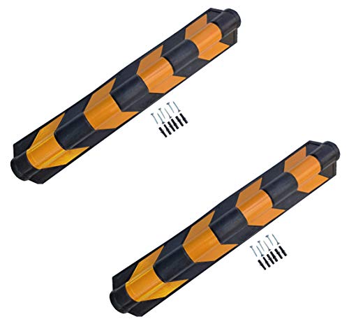 SNS SAFETY LTD Gummi-Eckenschützer, 20 mm dick, für Garagen und Lagerhäuser, Schwarz und Gelb, 80x10x10 cm (2 Stück)