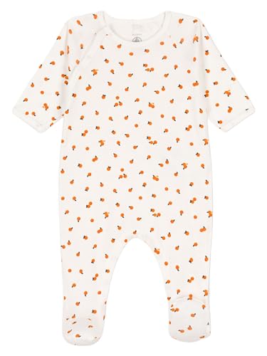 Petit Bateau Baby Mädchen Pyjama zum Schlafen gut, Weiss Marshmallow / Mehrfarbig, 12 Monate