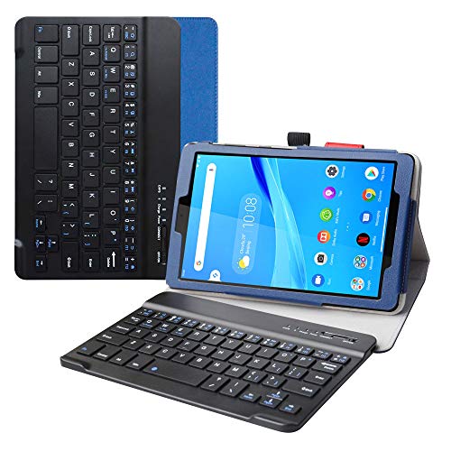 Kompatibel mit Lenovo Tab M8 FHD Bluetooth Keyboard hülle,LiuShan Abnehmbare Bluetooth Tastatur hülle mit Ständer für 8" Lenovo Tab M8 FHD (2nd Gen) TB-8705 Tablet(Not fit Lenovo Tab M8 HD),Blau