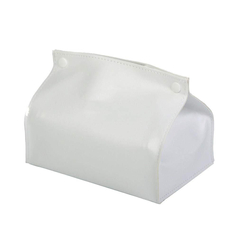 ZXGQF Tissue Box Soft Pu Papierhandtuchhalter Für Zuhause BüroAuto Dekoration Tissue Box Holder, Weiß