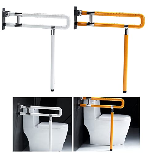 Badezimmer Handgriff Toilette Handlauf Anti-Rutsch Barrierefrei Ältere Toilette Badezimmer Sicherheit Klappbare Schiene Edelstahl Vertikal Werkzeug (60cm, weiß)