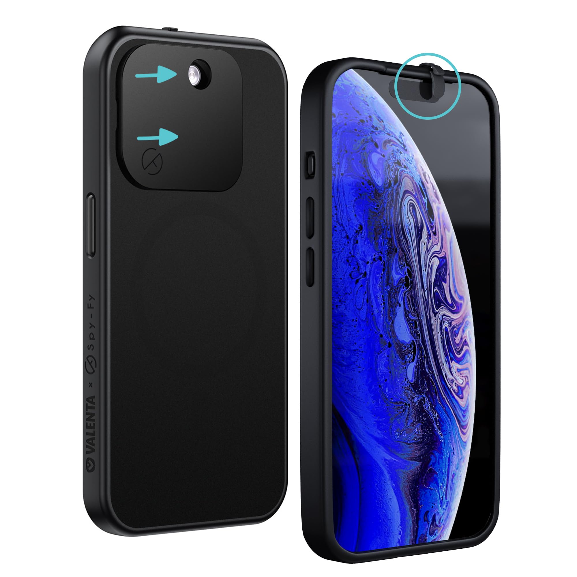 Spy-Fy iPhone 15 Pro Max MagSafe Kompatibel Hülle mit Kameraschutz | Handy Kamera Abdeckung vorne und hinten | Schutzhülle mit Kickstand | Privacy Case | Handyhülle | 2 Meter Fallschutz | 6,7 Zoll