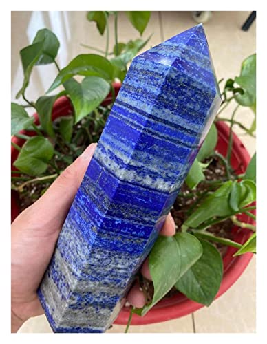 Natürlicher Berg-Lapislazuli-Quarz-Kristall, Steinspitze, Heilstab, natürlicher Kristallstab (Size : 700-750g)