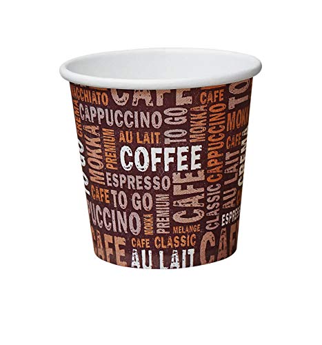 Gastro-Bedarf-Gutheil 1000 Premium Kaffeebecher Pappe 100ml / 8oz Pappbecher Einwegbecher EINWEG Coffee to go 0,1 L Top Becher