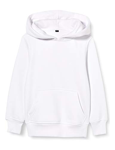Build Your Brand Boys Basic Kids Hoody Hooded Sweatshirt, White, 158/164