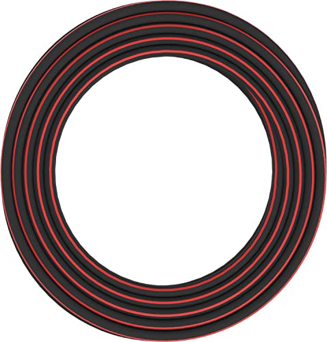 Fiskars Wasserschlauch M-L, Universalgröße, UV-geschützt, Druckgeprüft, Verwindungssteifigkeit Stufe 3 (von 5), 25 m, Ø 1,9 cm (3/4''), 5 kg, Schwarz/Rot, 1027100