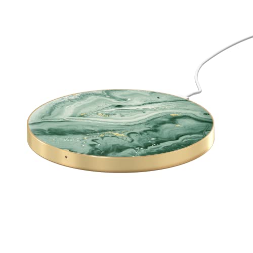 IDEAL OF SWEDEN Kabelloses Ladepad, Durch-Case-Ladung, Qi-Ladegerät in trendigen Farben und Mustern (Mint Swirl Marble)