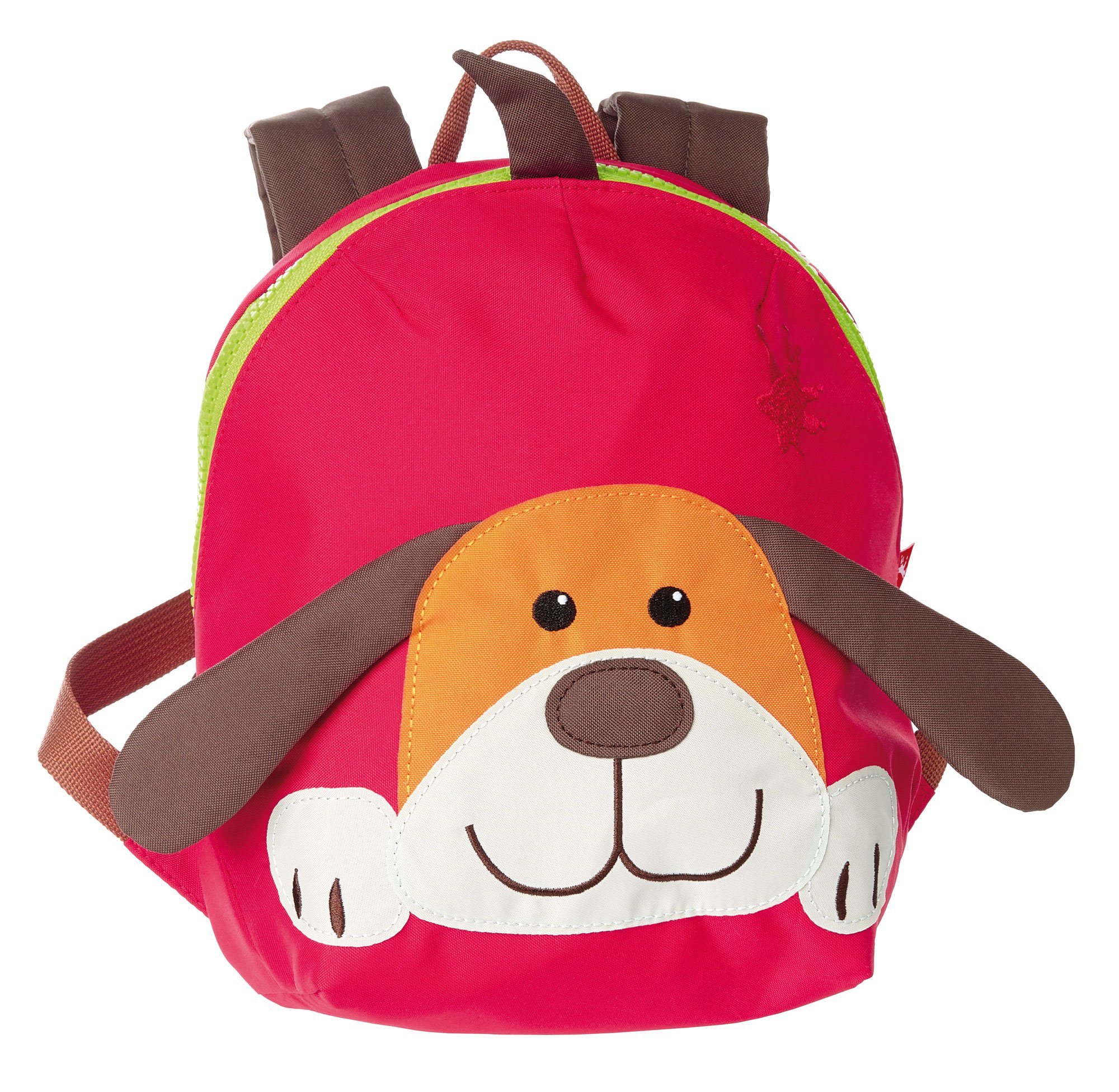 SIGIKID 24219 Mini Rucksack Hund Kinderrucksack für Krippe, Kita, Ausflüge empfohlen für Mädchen und Jungen ab 2 Jahren, Rot/Braun 26 cm