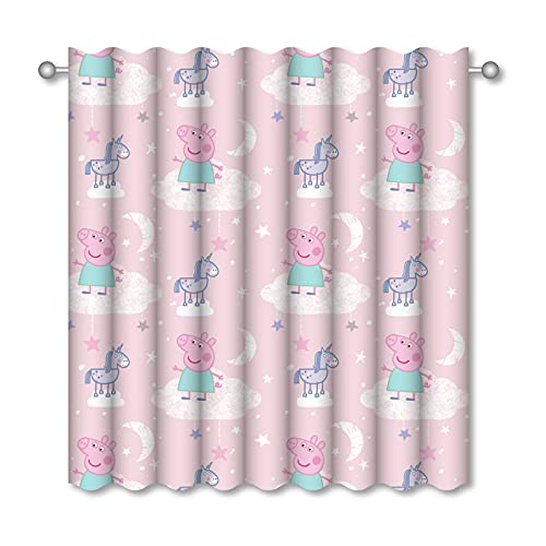 Offizielles Peppa Wutz Vorhänge | Pink Stardust Kinderzimmer Vorhänge | Perfekt für jedes Kinderzimmer (137,2 cm)