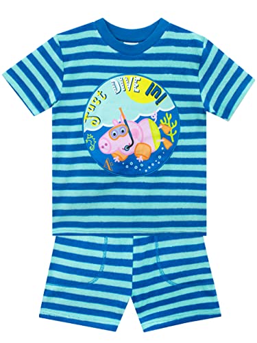Peppa Pig T-Shirt und Shorts Set | George Wutz Kleidung Jungen | Kinder Sommerkleidung Blau 110