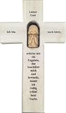 Holzkreuz mit betendem Engel und Gebet