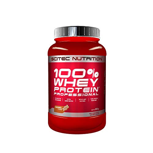 Scitec Nutrition 100% Whey Protein Professional mit extra zusätzlichen Aminosäuren und Verdauungsenzymen, 920 g, Karamell