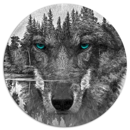 1000-teiliges Puzzle für Erwachsene, Wolf, lustige Puzzles, Papppuzzles für Erwachsene, 1000-teilige Puzzles, Entspannungspuzzlespiele, Denksport-Puzzle, 67,5 x 67,5 cm