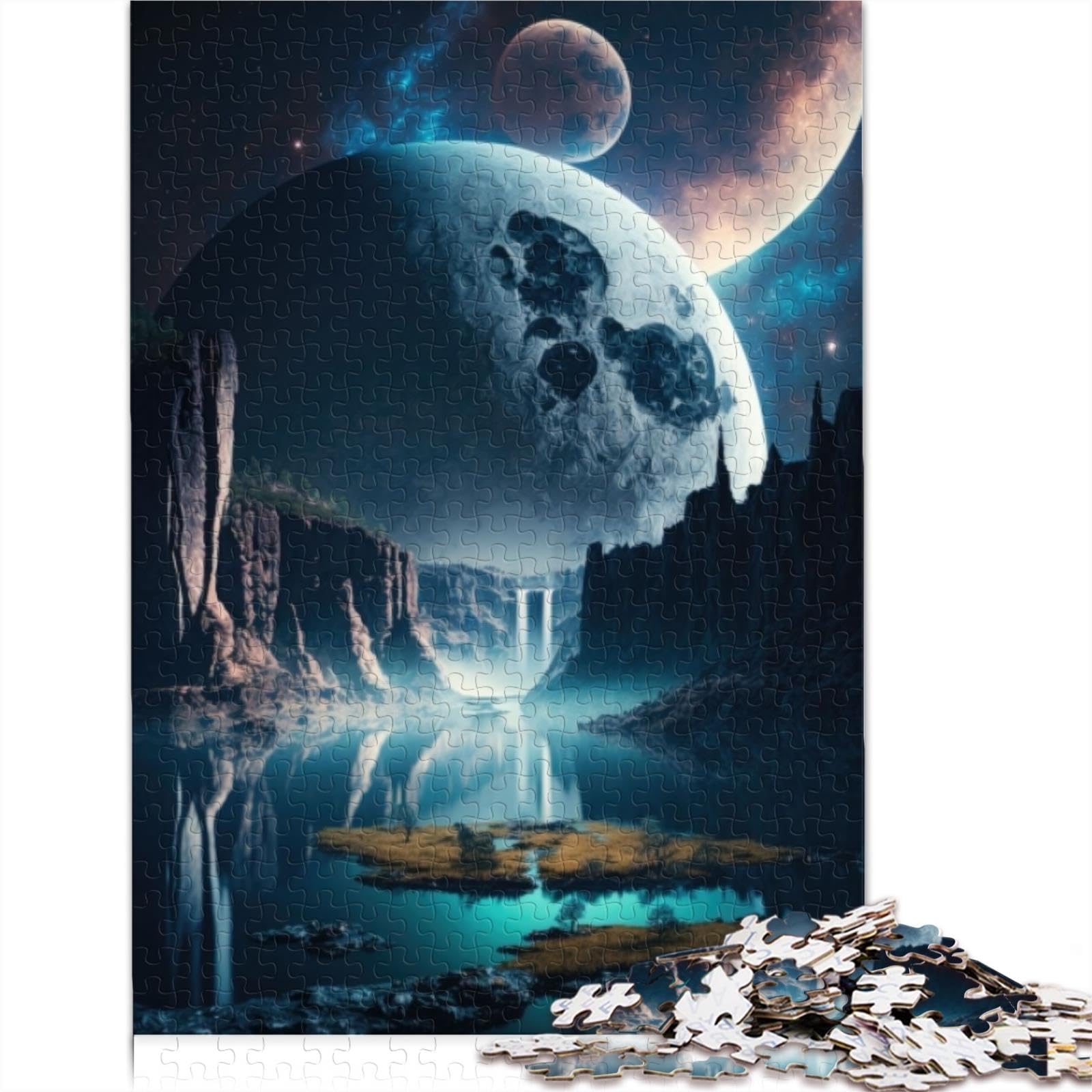 Puzzle „Kosmische Wasserfälle“ für Erwachsene, Puzzles für Erwachsene, Holzpuzzle, Denksportaufgaben für Erwachsene, 500 Teile (52 x 38 cm)