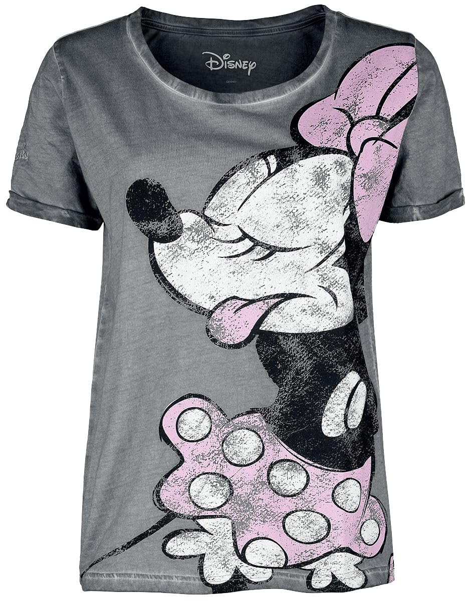 Mickey Mouse Minni Maus Frauen T-Shirt grau M 100% Baumwolle Disney, Fan-Merch, Filme