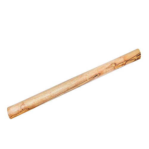 NATUREHOME Teigausroller Nudelholz Stab aus Holz zum Verteilen für Pizza Crepes Kuchen Nudeln Mürbeteig 42x4 cm handgemacht Nudelrolle ohne Griffe