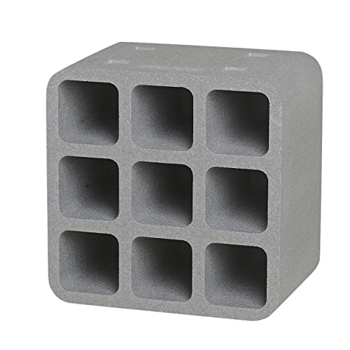 CLIMAPOR Flaschenbox Cube aus Styropor, grau - für 9 Flaschen max. Ø 9 cm, 4 Stück