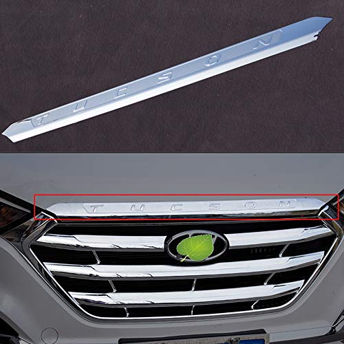 ACEOLT ABS Versilberung Auto Chrom Fronthaube Motorhaube Kühlergrill Lippenleisten Abdeckung Verkleidung für Hyundai Tucson 2015-2018