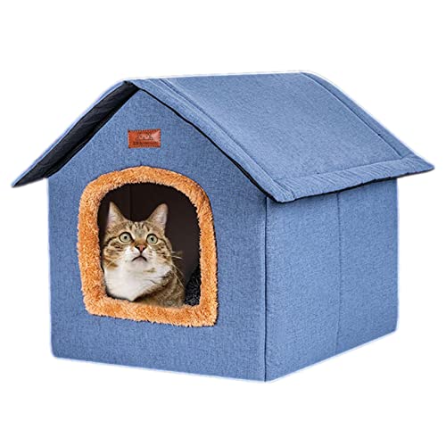 Haustier Haus im Freien - Outdoor-Katzenbett mit abnehmbarem Design - Sicheres Haustierhaus und Haustierunterstand für Ihre Katzen oder kleinen Hunde, damit sie warm und trocken bleiben Rianpesn