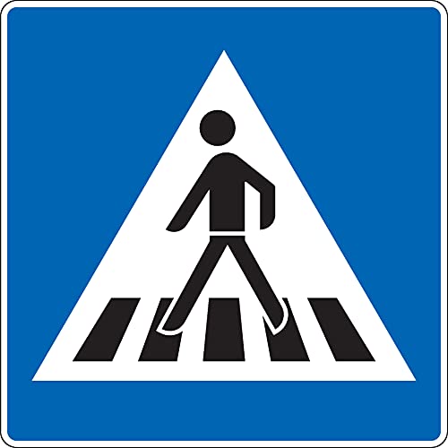 Schild I Verkehrszeichen Fußgängerüberweg rechts, Aluminium RA0, reflektierend, 600x600mm
