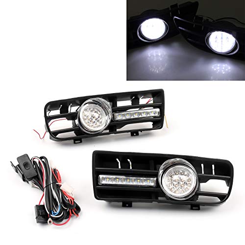 Areyourshop 2 x Nebelscheinwerfer 5 LED Frontstoßstange Kühlergrill DRL Lampe für 99-04 Golf MK4 GTI TDI