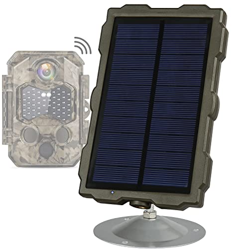 Hapimp Solarpanel für Wildkamera, 6V 1.5A Wiederaufladbares Solar-Ladegerät IP56 Wasserdicht, liefert unbegrenzt Strom für alle 6V 1.5A Jagdkameras