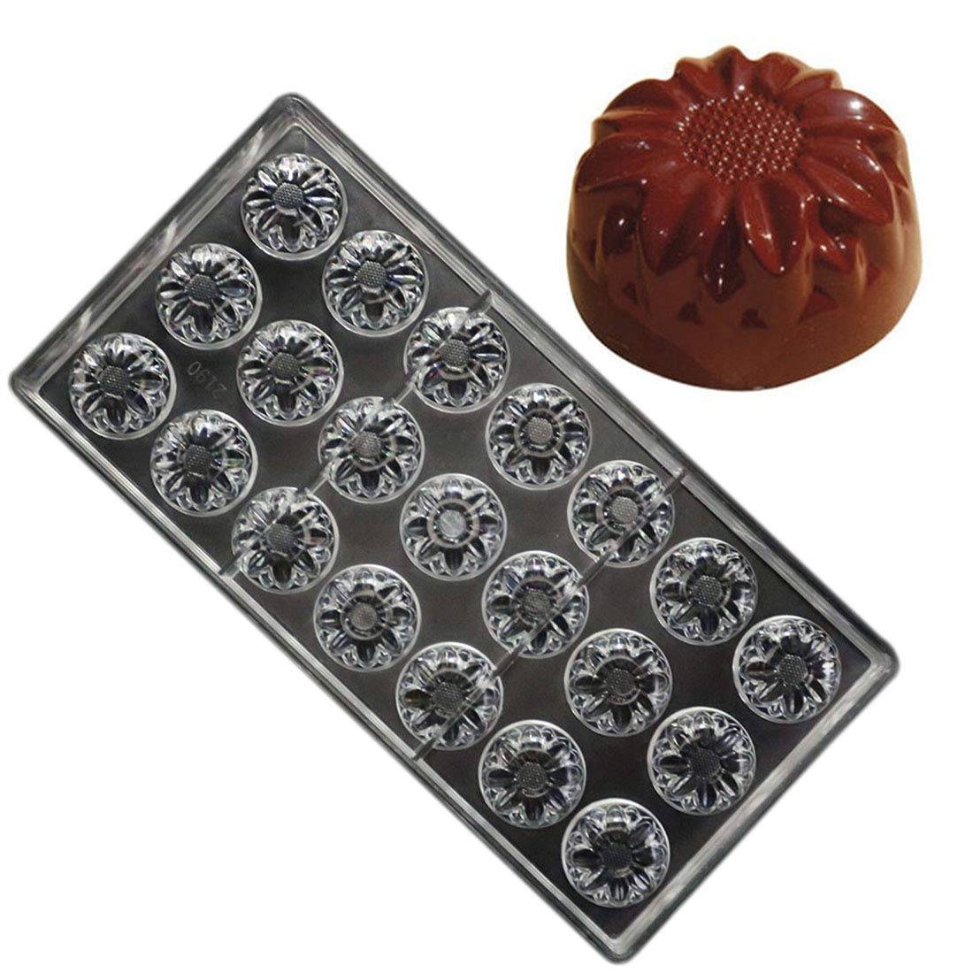 Polycarbonat Schokoladenform DIY Süßigkeiten Form klar Hartplastik Backgeschirr Gebäck Werkzeuge Thrysantheme Blume