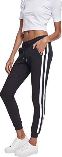 Urban Classics Damen Ladies College Contrast Sweatpants Hose, Mehrfarbig White/Black 01293, W34 (Herstellergröße: 5XL)
