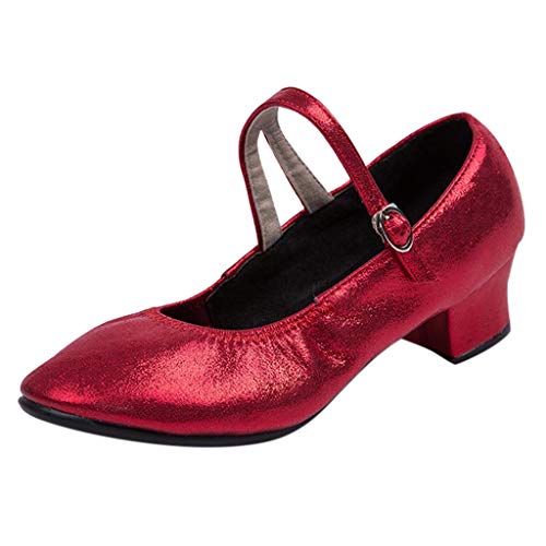 Damen Damen Moderne Tanzschuhe Tanzschuhe Ballsaal Latin Dance Schuhe 0(Rot/Red,37)