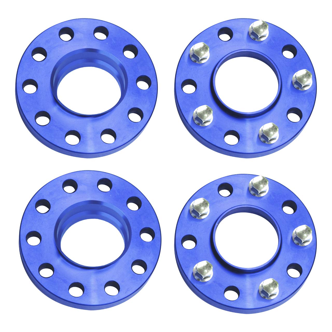 CarBole Spurverbreiterungen 5x120,15/20mm,72.56mm,Spurverbreiterung mit 20pcs Radschrauben,Distanzscheiben Kompatibel mit BMW,M12x1.5,Blau,4 Stück,10 Löcher