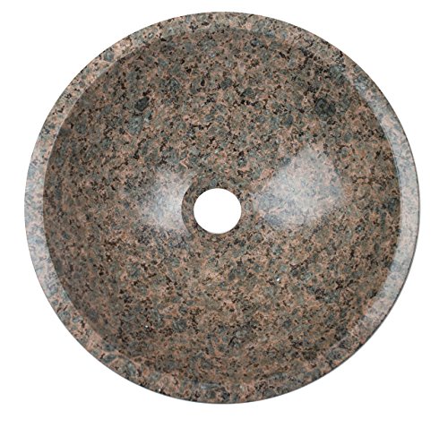 Waschbecken Waschschale Material 100% Granit, Aufstazwaschbecken Handwaschbecken Naturstein, rund, Durchmesser 34cm