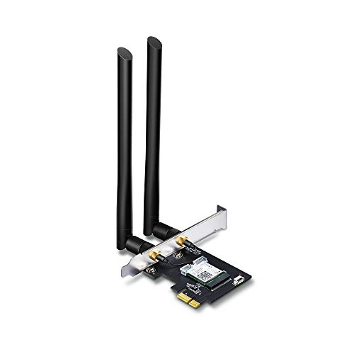 TP-Link WLAN Netzwerkkarte mit Bluetooth 4.2, AC1200 5G + 2.4 G WiFi Gigabit PC WLAN, Inter AC7265 Chipsatz mit 2 abnehmbaren Antennen 5dbi, Win 10/8.1/8/7 (Archer T5E)