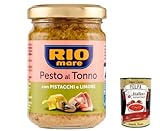 6x Rio Mare Pesto al Tonno con Pistacchi e Limone, Thunfischpesto kochsauce mit Pistazien und Zitrone 130g + Italian Gourmet polpa 400g
