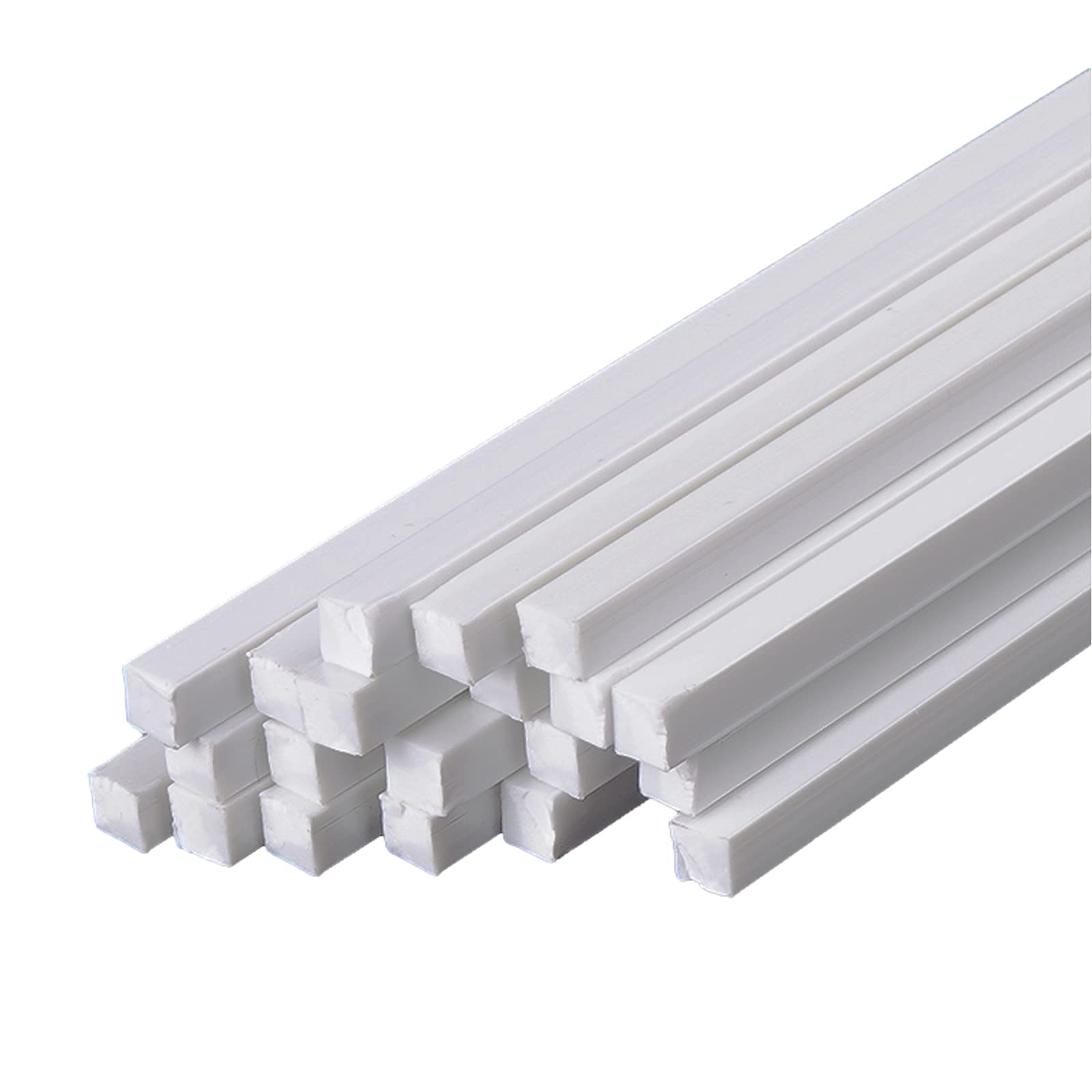 20 Stück ABS Massiver Quadratischer Stab Länge 500 mm Seitenlänge 2-6 mm Weißer Kunststoffstab Gute Zähigkeit Und Festigkeit,4×4×500mm