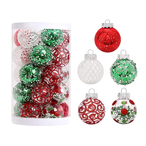 25 Stück Weihnachtsbaumkugeln zum Aufhängen für Zuhause, Party, Weihnachten, Hochzeitsdekoration, Frohe Weihnachtsbaumschmuck, 60 mm hängende Weihnachtskugeln, Grün