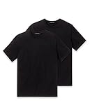Schiesser 4er Pack American T-Shirt Rundhals oder V-Neck M-XXXL, Schwarz o. Weiß (5 (Gr. Medium), Schwarz (Rundhals))