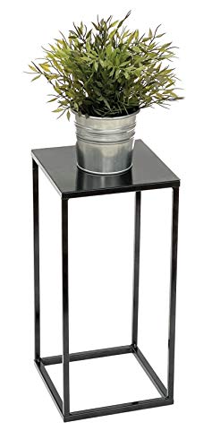 DanDiBo Blumenhocker Metall Schwarz Eckig Höhe 42,5 cm Blumenständer Beistelltisch 434 Blumensäule Modern Pflanzenständer Pflanzenhocker