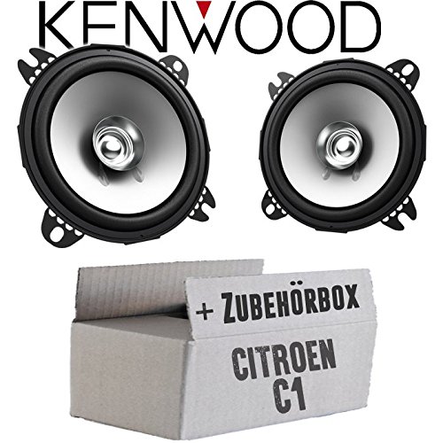 Lautsprecher Boxen Kenwood KFC-S1056-10cm Koax Auto Einbauzubehör - Einbauset passend für Citroen C1 - justSOUND