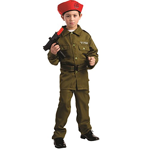 Dress Up America 782-S 1 Kostüm für israelische Soldaten für Jungen, Grün, Größe 4-6 Jahre (Taille: 71-76 Höhe: 99-114 cm)
