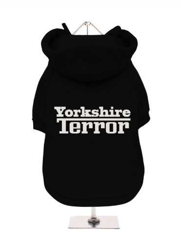 "Yorkshire Terror" UrbanPup Hunde Sweatshirt (schwarz/Spiegel Silber)