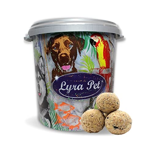 Lyra Pet® 50 Stück Premium Meisenknödel ohne Netz à 85 g Vogelfutter + 30 L Tonne